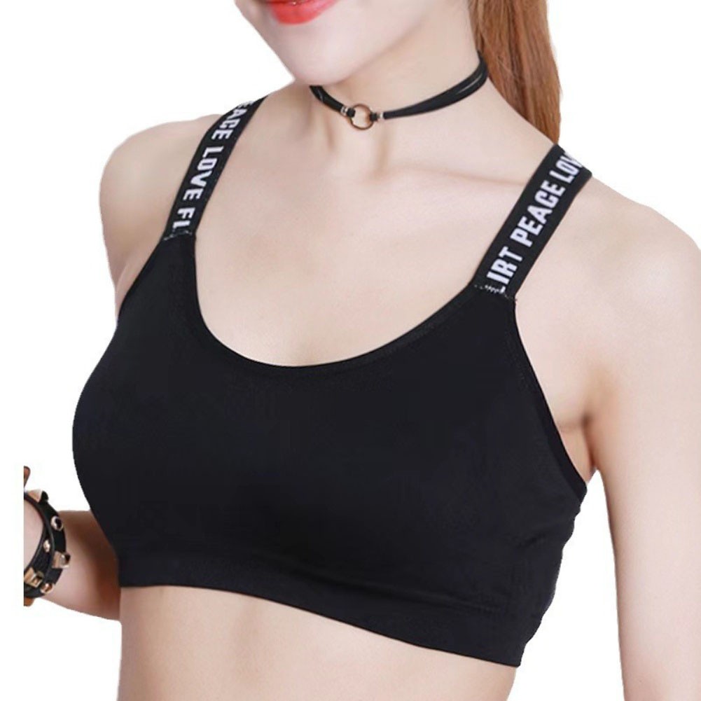 Women Strapless Sports Bra for Yoga with Comfortable Nylon and Letter Print - Picture 14 of 20