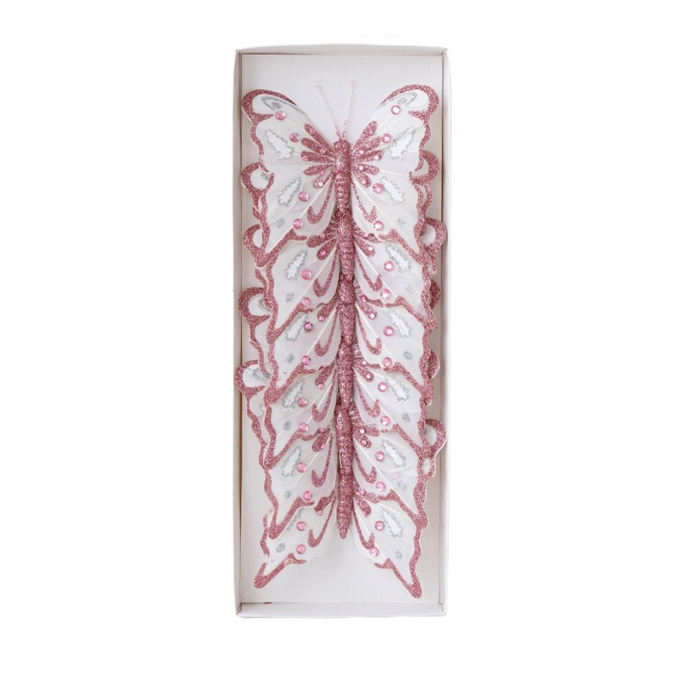 6 Butterfly Flowers for Christmas Crafts Tree Wreath and Holiday Decor - Picture 43 of 44