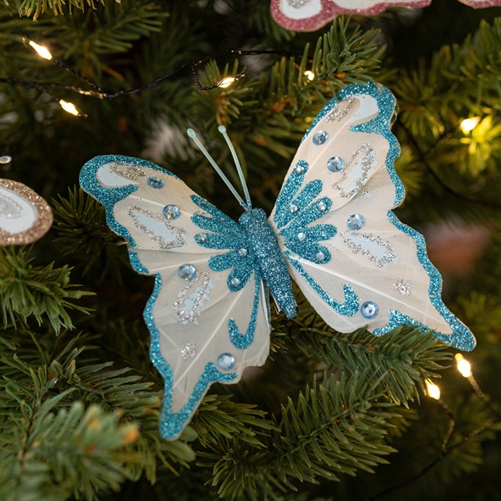 6 Butterfly Flowers for Christmas Crafts Tree Wreath and Holiday Decor - Picture 26 of 44