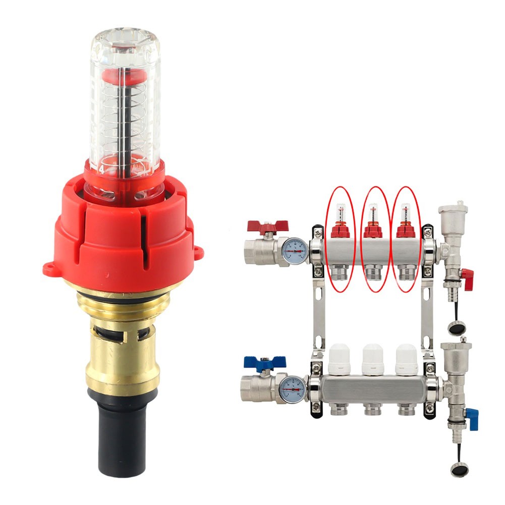 Hydronic Flow Meter Regulator for Underfloor For Heating Manifold Sizes G12 G38