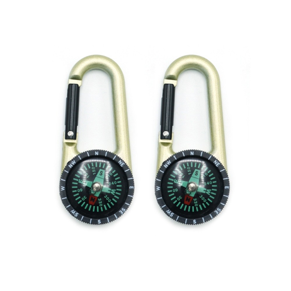 2pcs Outdoor Carabiner for Compass Keychain Portable Direction Tool for Hiking