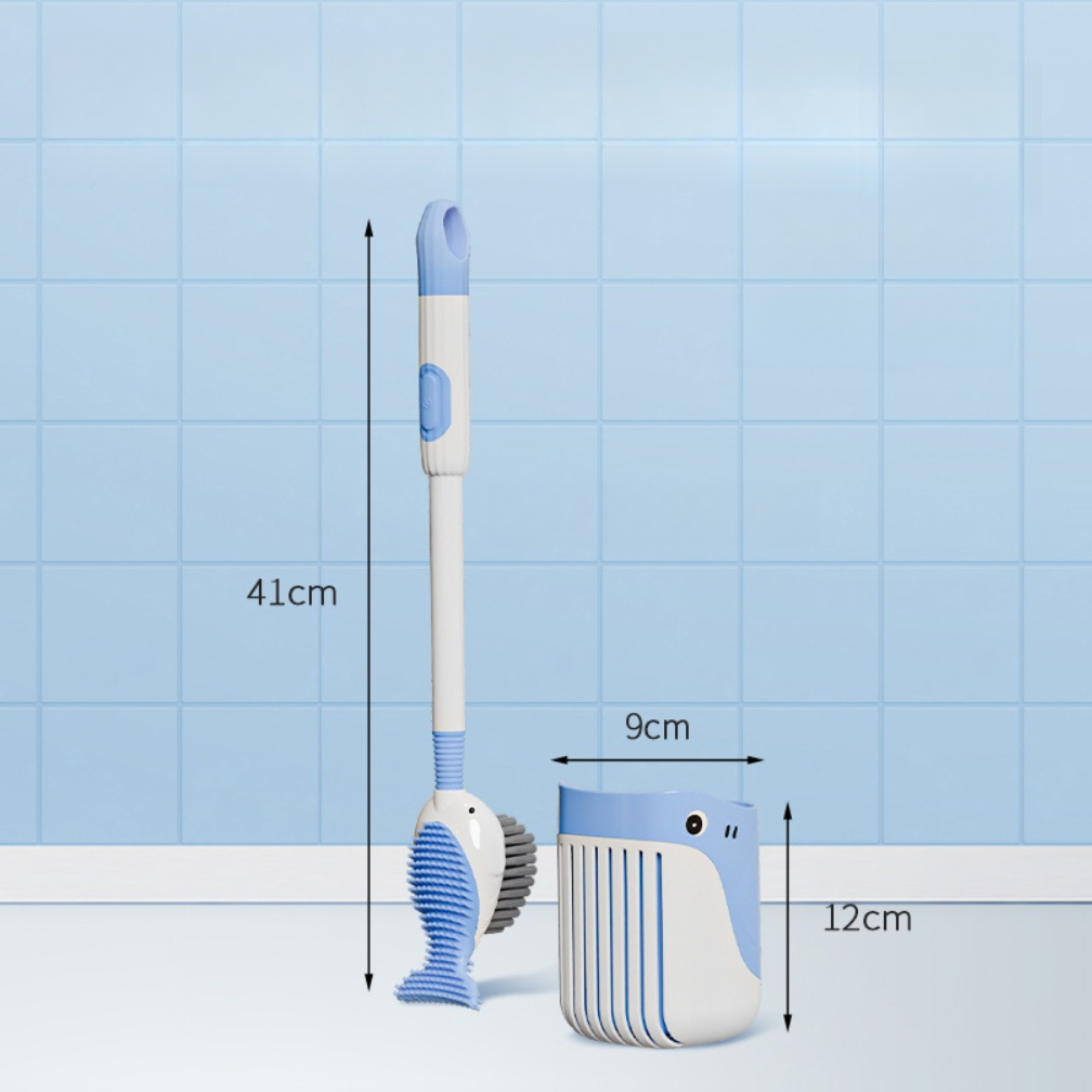 Toilet Brush with No Dead Angle Cleaning Bristles and Reliable Suction Cup Base