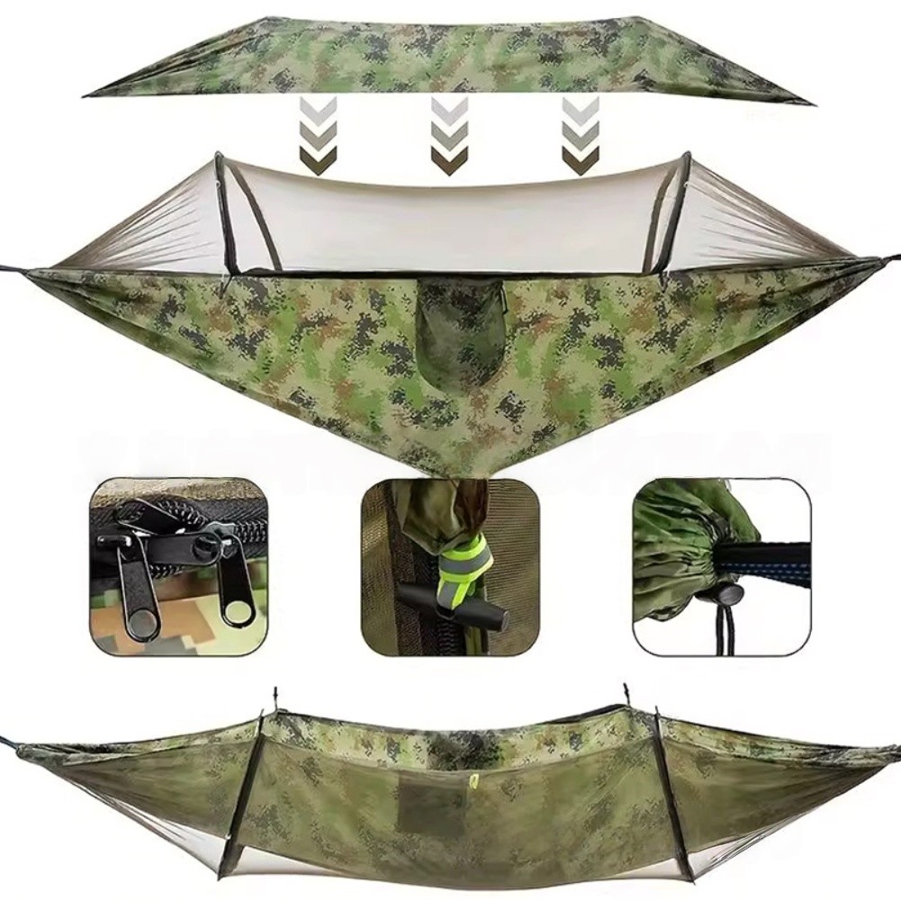 Outdoor Camping Swing Tent with Antirollover Quick Opening Awning for Hiking - Picture 12 of 12