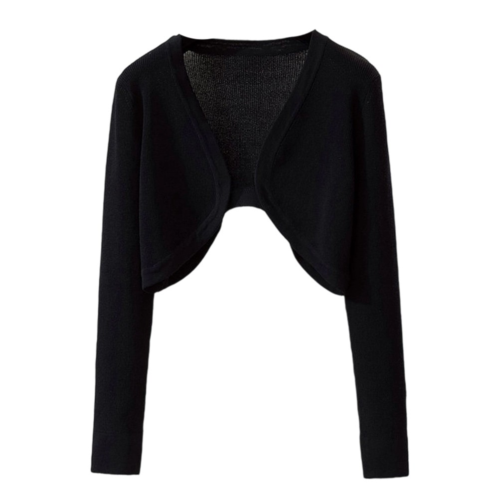 A knitted cardigan with long sleeves, paired with a short shawl jacket and smock - Picture 13 of 17
