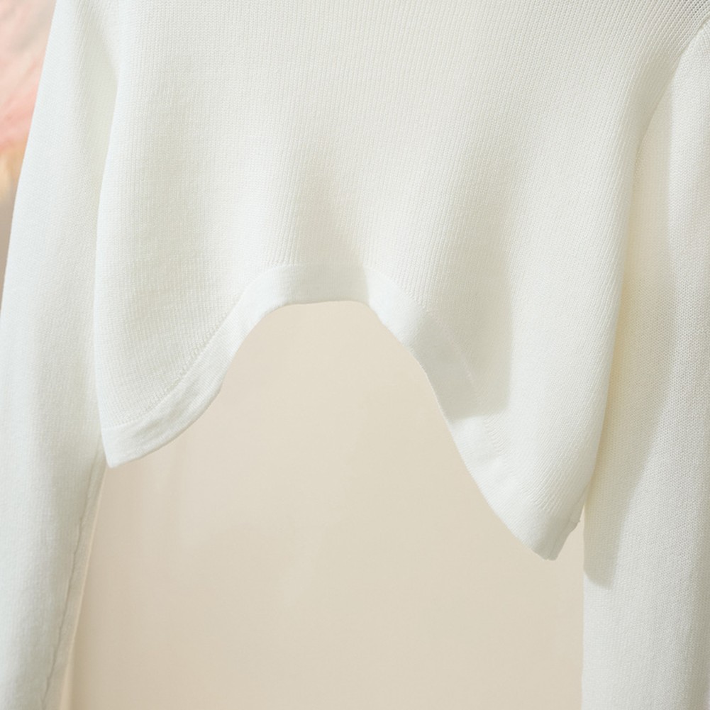 A knitted cardigan with long sleeves, paired with a short shawl jacket and smock - Picture 16 of 17