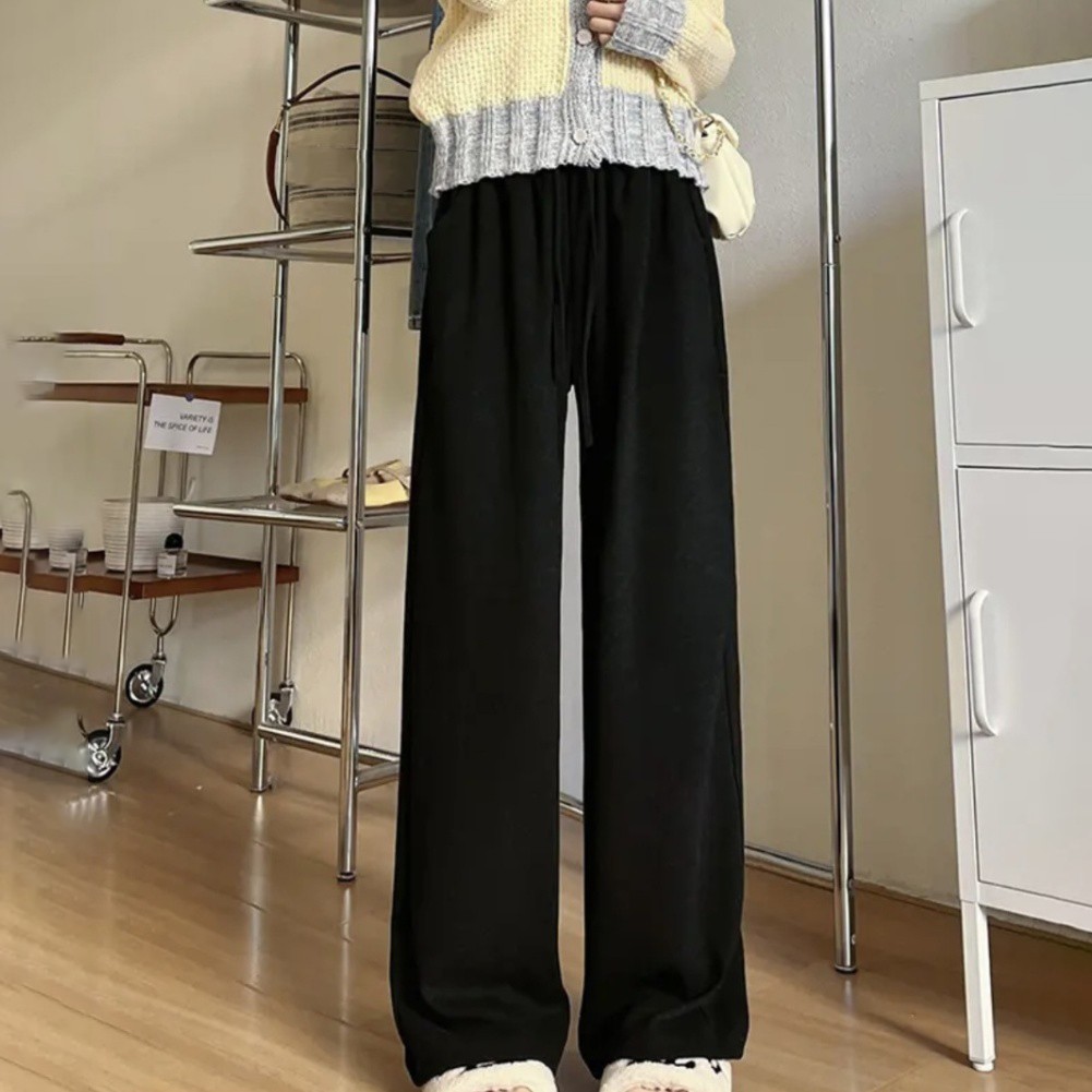 Casual High Waist Knitted Pants Women Loose Fit Comfortable Four Seasons - Picture 4 of 7