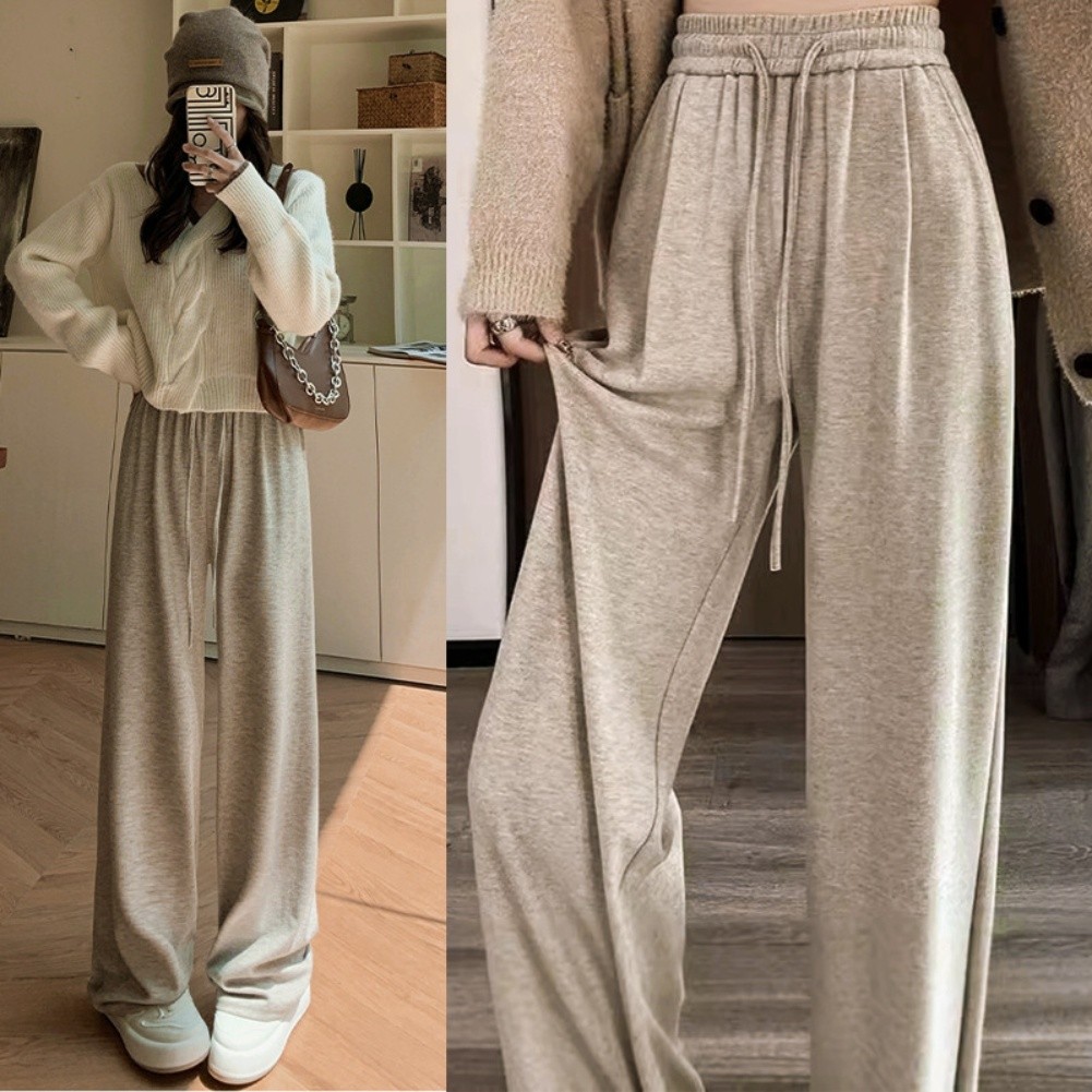Casual High Waist Knitted Pants Women Loose Fit Comfortable Four Seasons - Picture 6 of 7