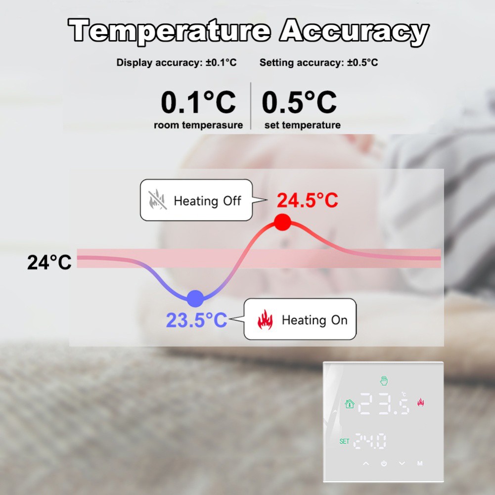 Temperature Regulator Thermostat with Touch Screen LCD for Home and Office Use - Picture 17 of 26