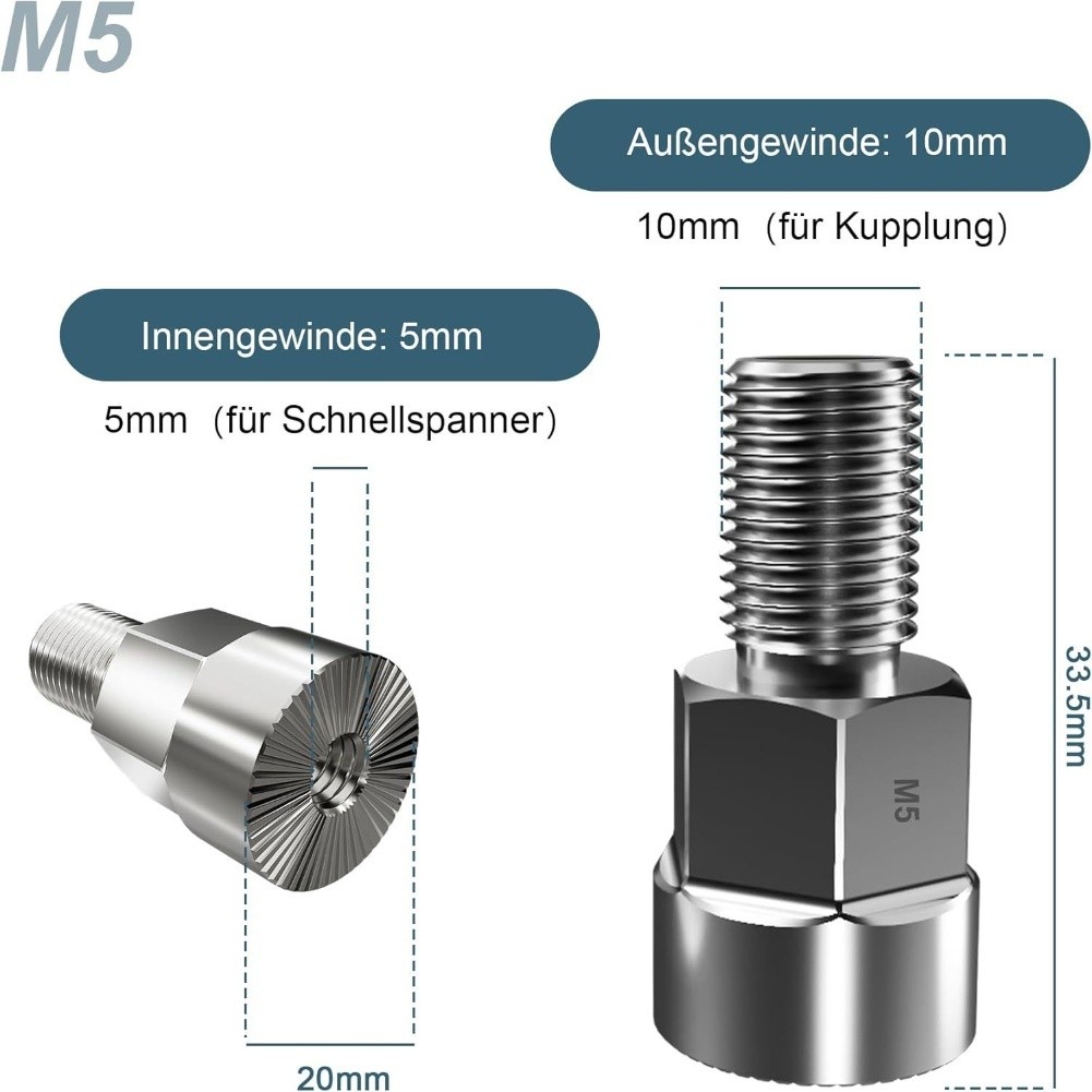 Quick Install Bicycle Trailer Axle Adapter for M10 M5 38 Inch Solid Axle