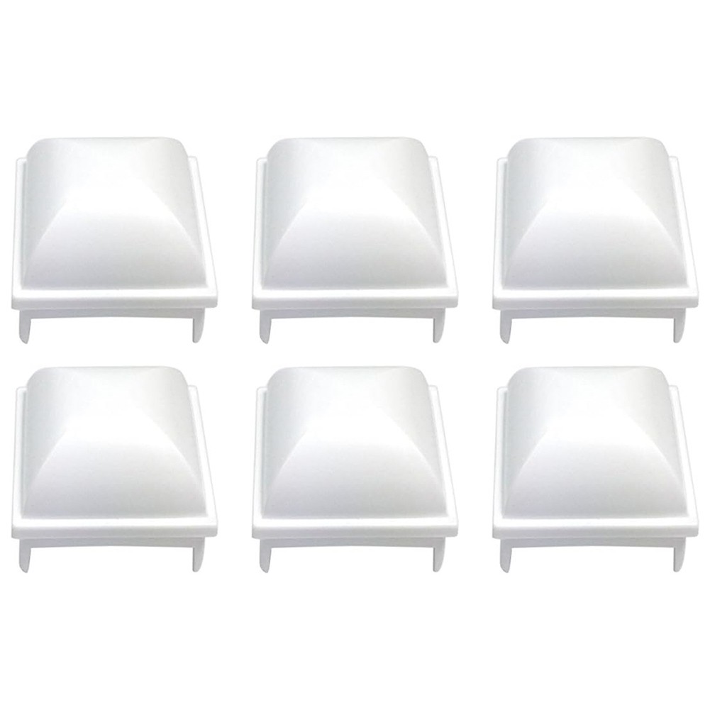 Pool Fence Post Covers White PP Fits 1 5 Inch Square Posts Easy Installation