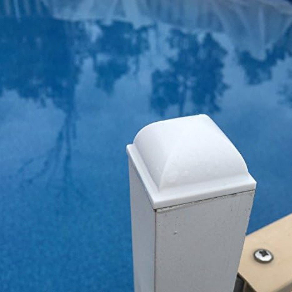 Pool Fence Post Covers White PP Fits 1 5 Inch Square Posts Easy Installation