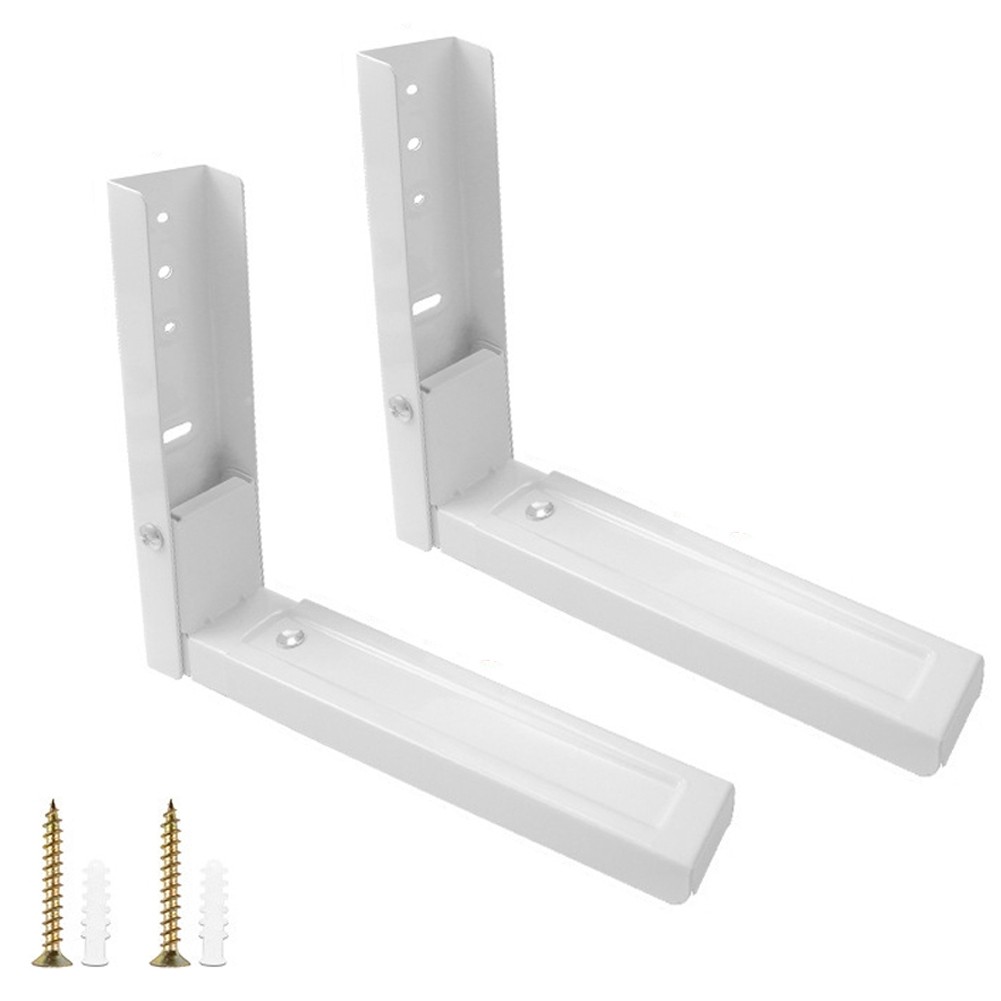 2PCS Stainless Steel Microwave Wall Mount Brackets Kitchen Shelf Space Saver
