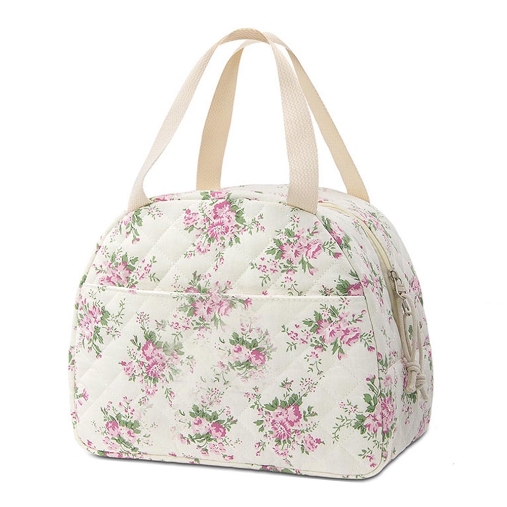 Spacious Portable Cotton Lunch Bag Insulated for Work Travel or School Use