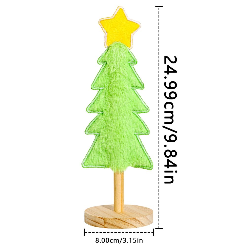 Lime Green Plush Christmas Tree Centerpiece: Festive Decor For Holiday Cheer! - Picture 12 of 15