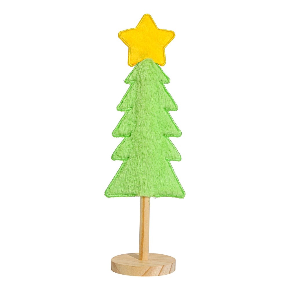 Lime Green Plush Christmas Tree Centerpiece: Festive Decor For Holiday Cheer! - Picture 13 of 15