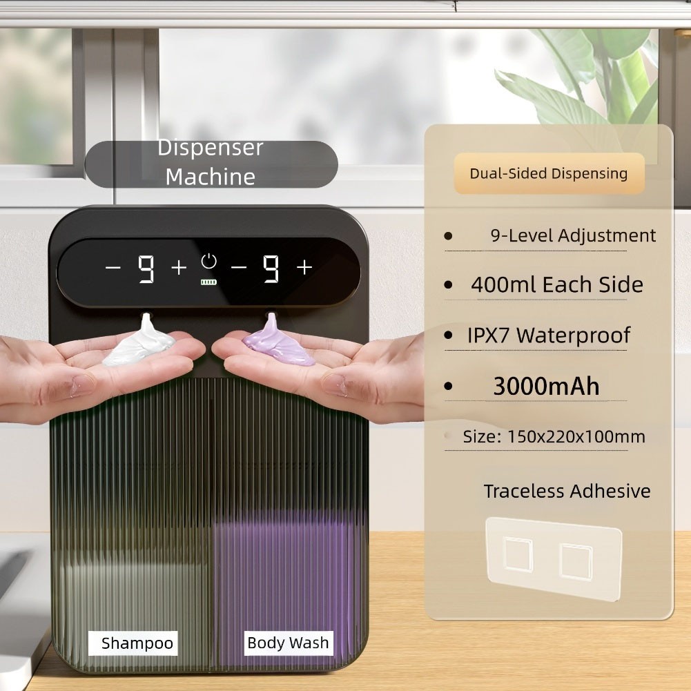 Touchless Dual Head Electric Soap Dispenser with Foam Function 400ml Capacity