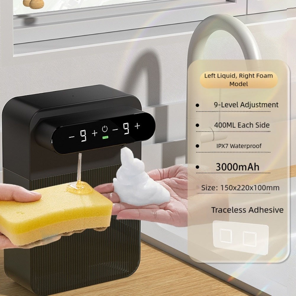 Touchless Dual Head Electric Soap Dispenser with Foam Function 400ml Capacity