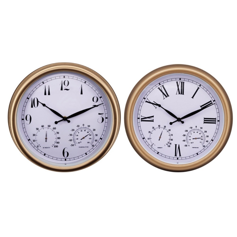 15 Inch Wall Clock Silent Operation Battery Powered with Temperature Humidity
