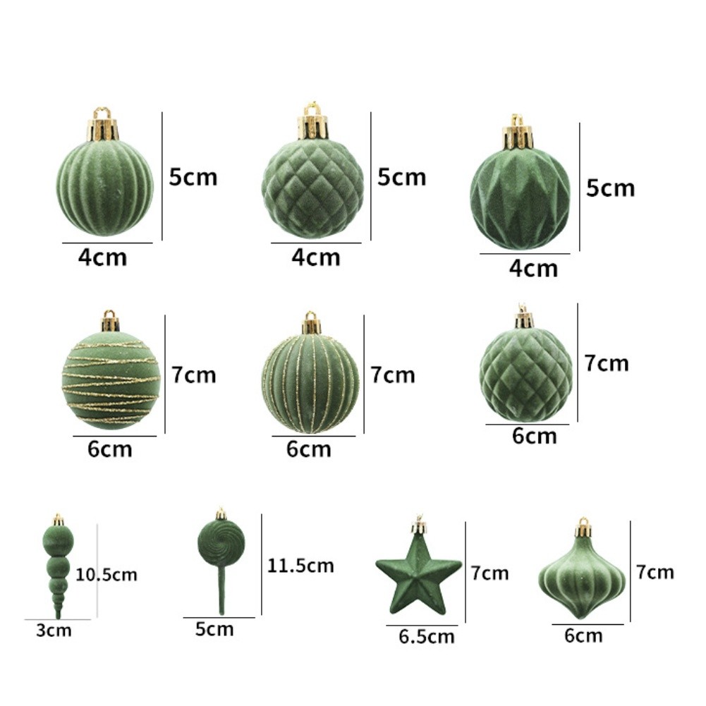 24tlg. hängende Weihnachtskugeln bemalt Set für Baum und festliche Dekoration - Bild 19 von 25