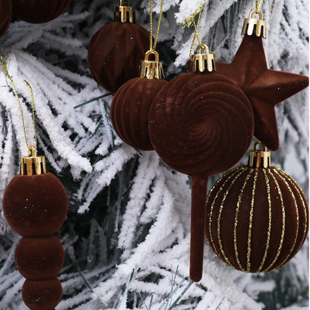 24tlg. hängende Weihnachtskugeln bemalt Set für Baum und festliche Dekoration - Bild 23 von 25