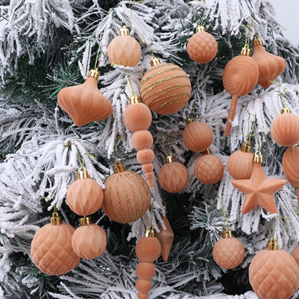 24tlg. hängende Weihnachtskugeln bemalt Set für Baum und festliche Dekoration - Bild 12 von 25