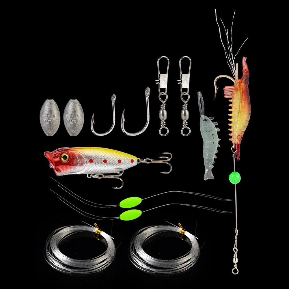 13 Piece Fishing Kit for All Water Types Includes Lines Lures and Rigs