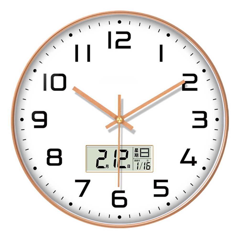 Minimalist Bedroom Digital Wall Clock with Silent Operation and Calendar