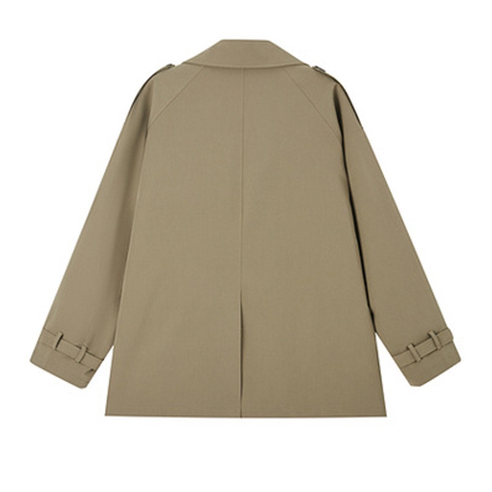 Short Men Windbreaker Double Breasted Trench Coat Lapel Style Casual Outerwear - Picture 39 of 47