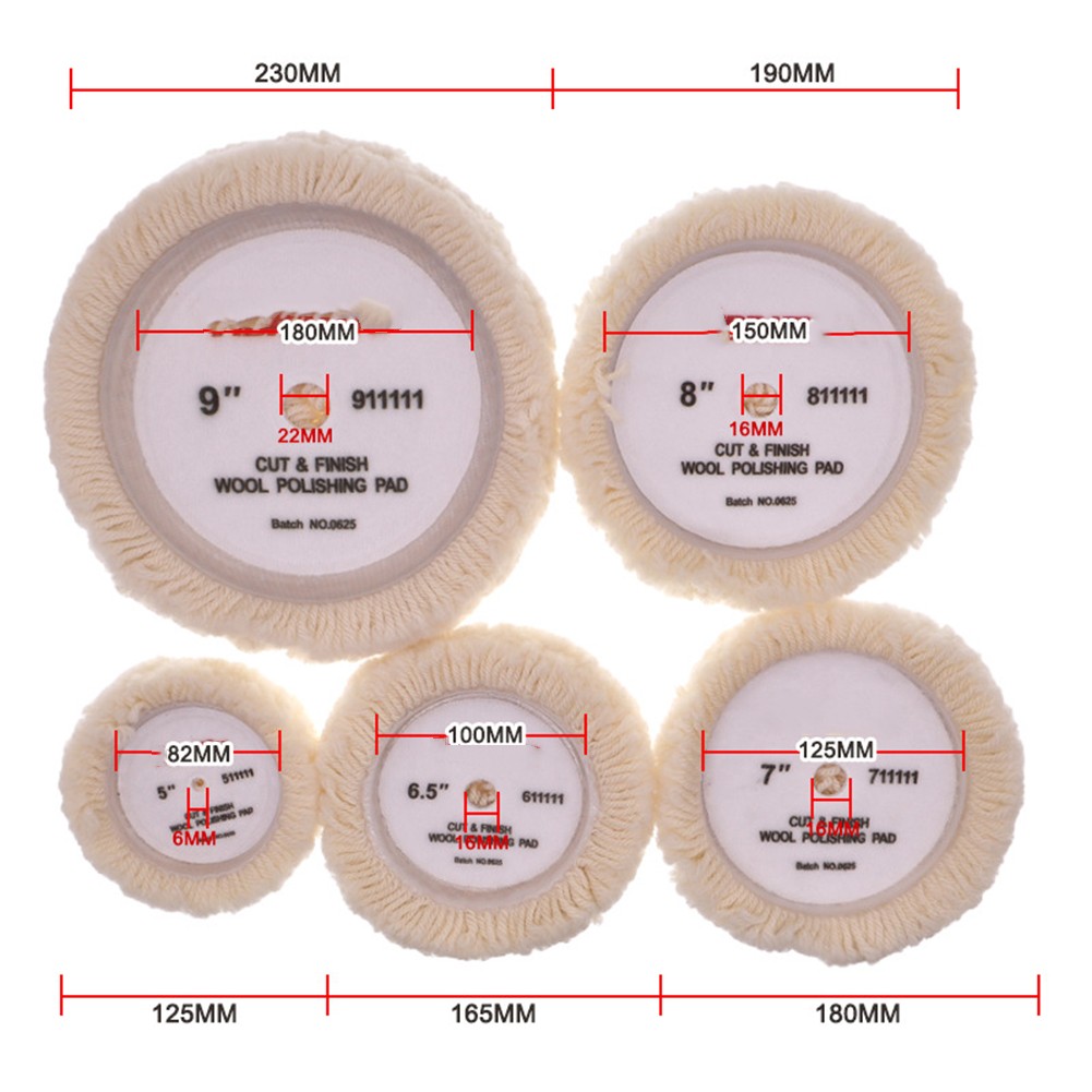 Reusable Wool Polishing Pads Compatible with Pneumatic and Electric Polishers