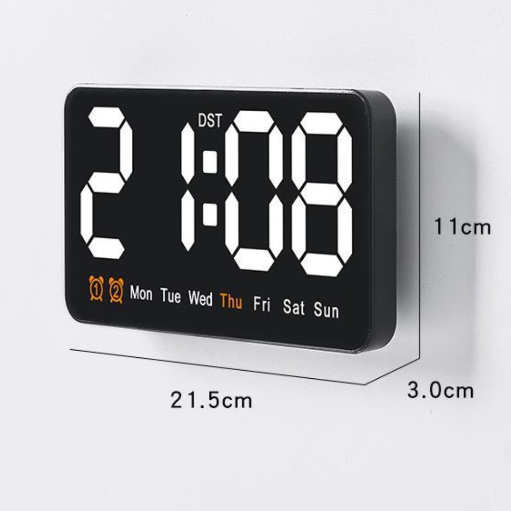 Digital Wall Clock with Large Display Date Week Time and Adjustable Brightness