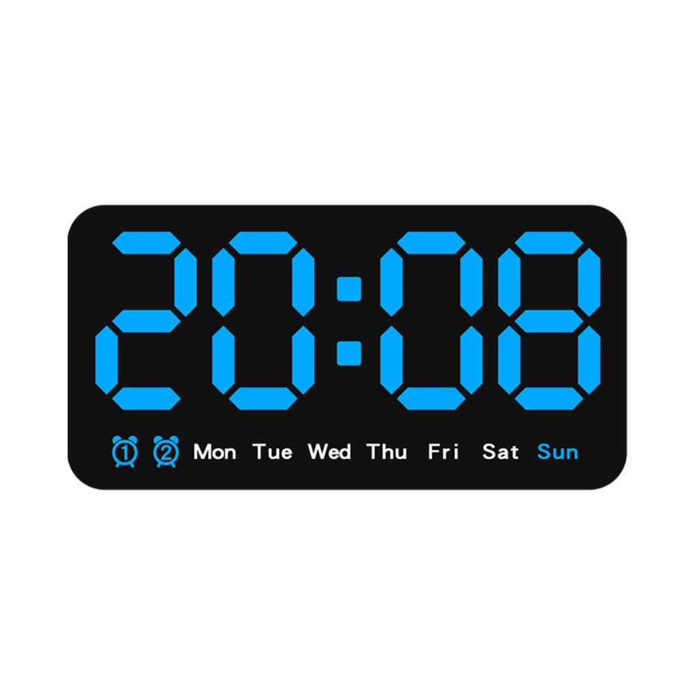 Digital Wall Clock with Large LED Screen Week Display and Adjustable Brightness