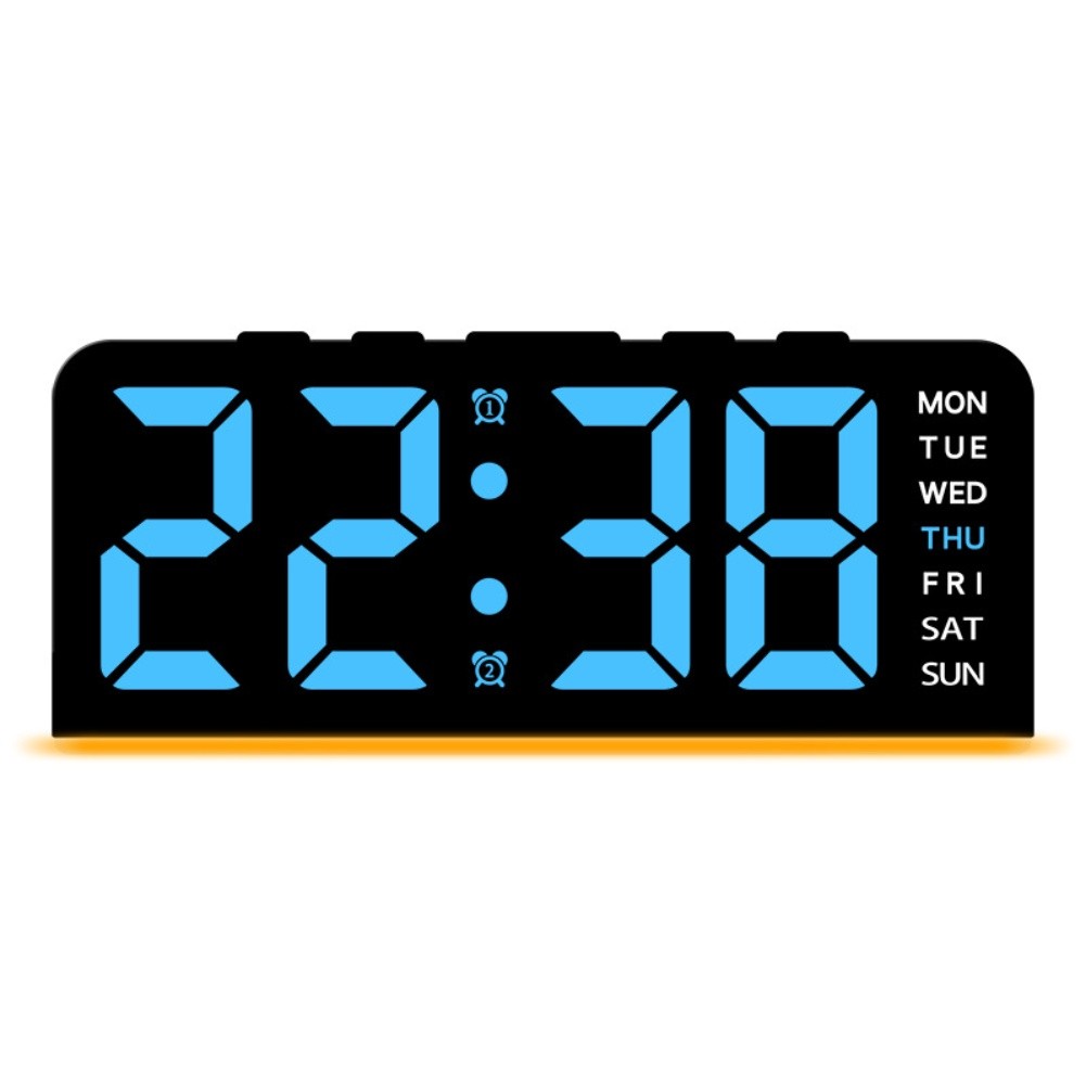 Large Digital Alarm Clock Display for Desk Date Week Temperature with Dimmer