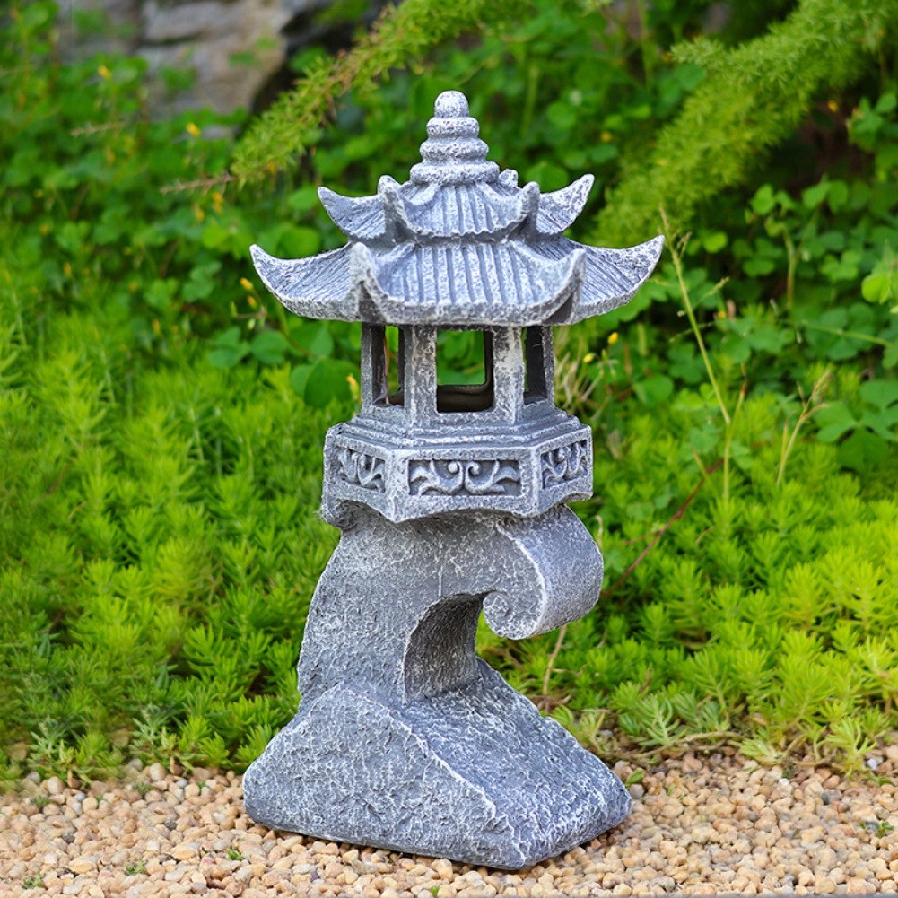 Solar Powered Pagoda Lantern with LED Light for Garden Patio Outdoor Decoration - Picture 21 of 26