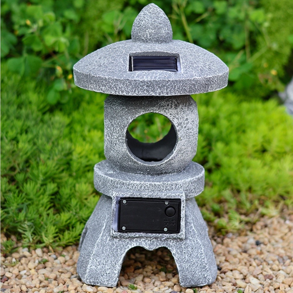 Solar Powered Pagoda Lantern with LED Light for Garden Patio Outdoor Decoration - Picture 25 of 26