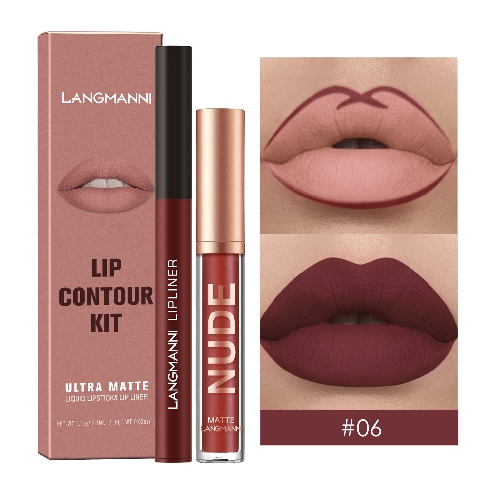 Langmanni LongLasting Matte Lipgloss and Liner Duo SmudgeProof Formula - Bild 33 von 40
