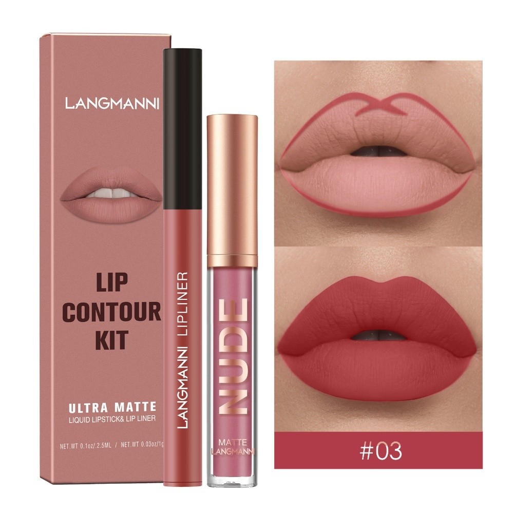 Langmanni LongLasting Matte Lipgloss and Liner Duo SmudgeProof Formula - Bild 27 von 40