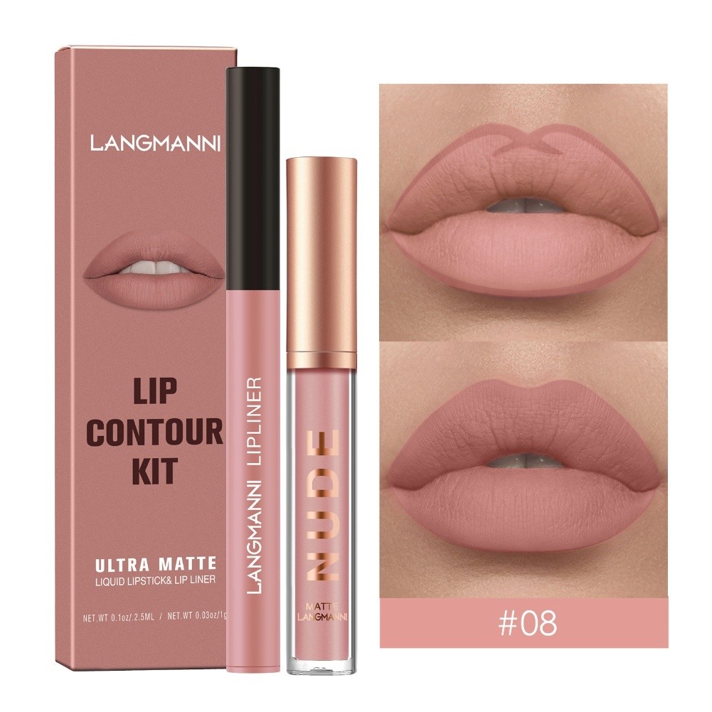 Langmanni LongLasting Matte Lipgloss and Liner Duo SmudgeProof Formula - Bild 37 von 40