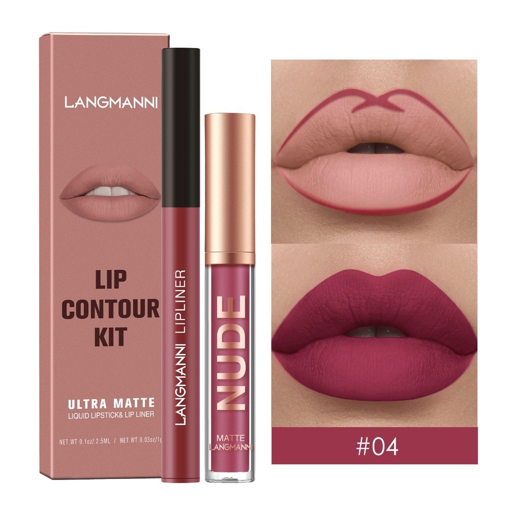 Langmanni LongLasting Matte Lipgloss and Liner Duo SmudgeProof Formula - Bild 29 von 40