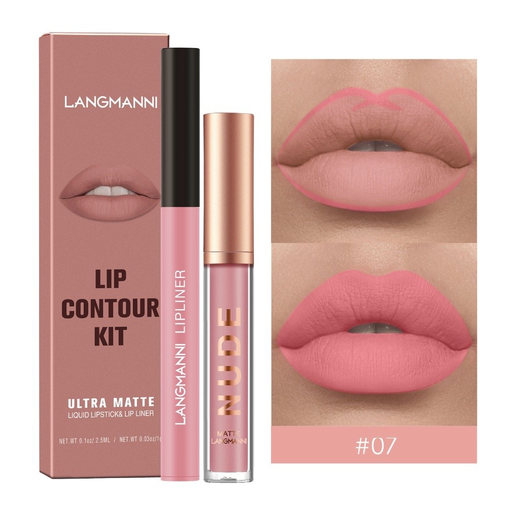 Langmanni LongLasting Matte Lipgloss and Liner Duo SmudgeProof Formula - Bild 35 von 40
