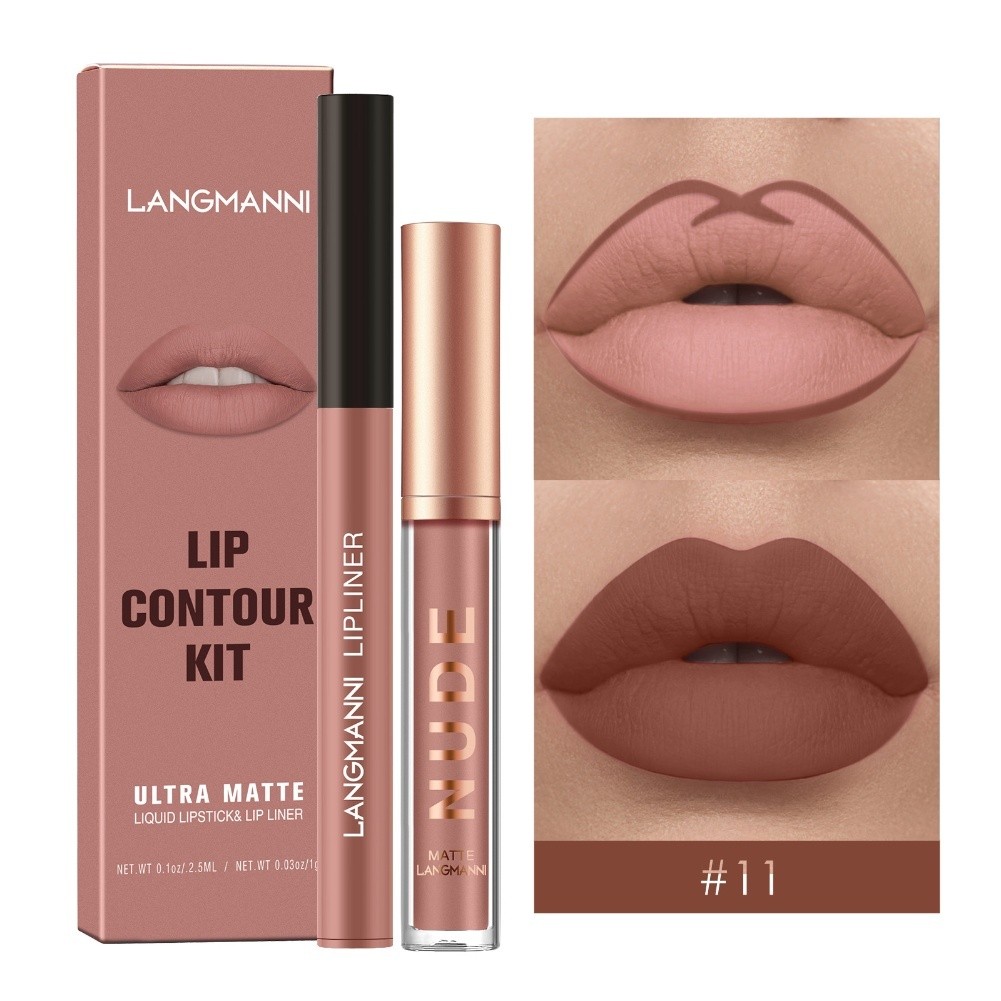 Langmanni LongLasting Matte Lipgloss and Liner Duo SmudgeProof Formula - Bild 19 von 40