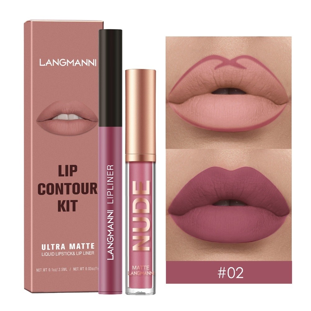 Langmanni LongLasting Matte Lipgloss and Liner Duo SmudgeProof Formula - Bild 25 von 40