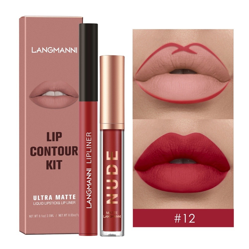 Langmanni LongLasting Matte Lipgloss and Liner Duo SmudgeProof Formula - Bild 21 von 40