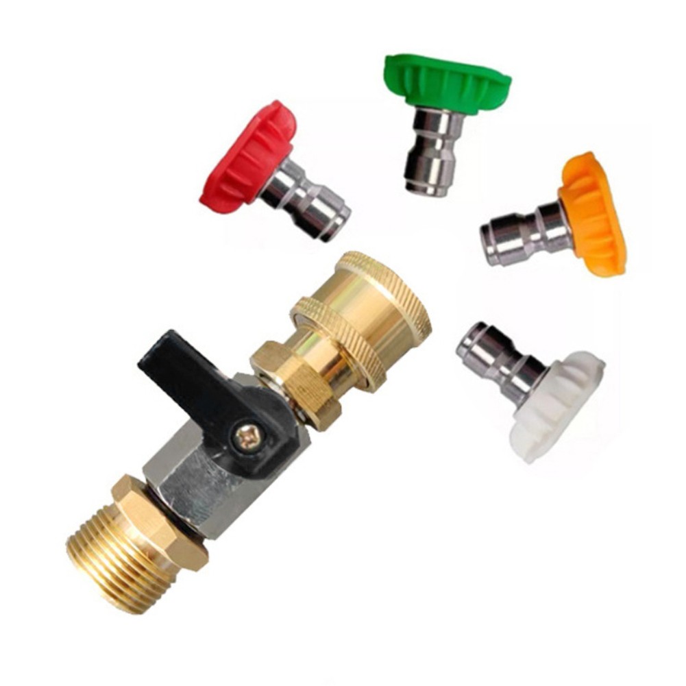 Stainless Steel Brass M22 14mm Adapter with On Off Switch for Pressure Washers