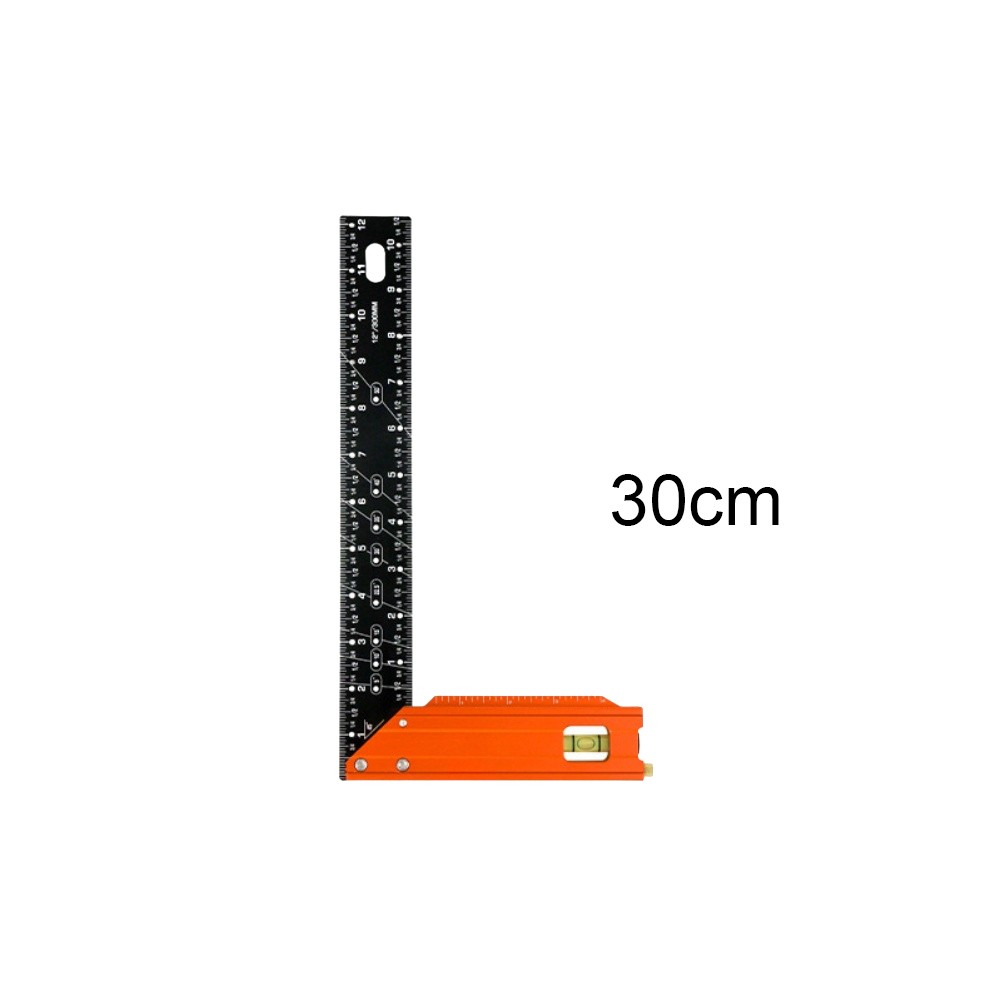 Multi Functional Carpenter Square Ruler with 10 Angle Marking Holes and Scales