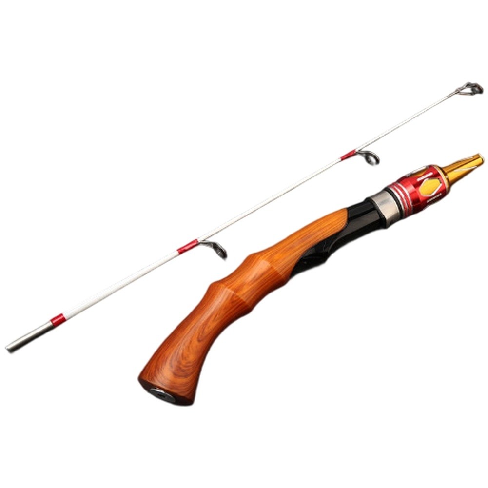 Solid Ice Fishing Rod Two Sections 50 60 70cm Fiberglass Fishing Pole