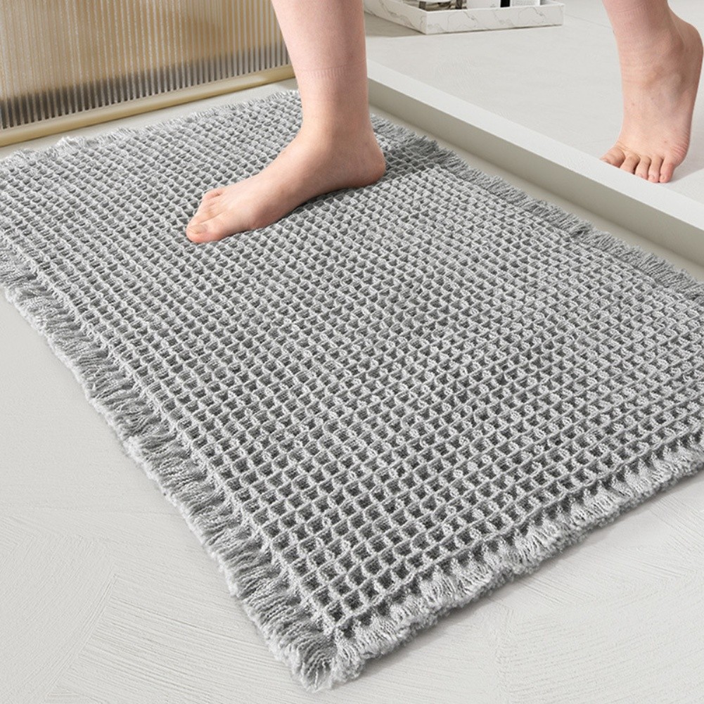 Non Slip Waffle Bath Mat Rug Super Absorbent Soft Machine Washable Rug 17 to 36