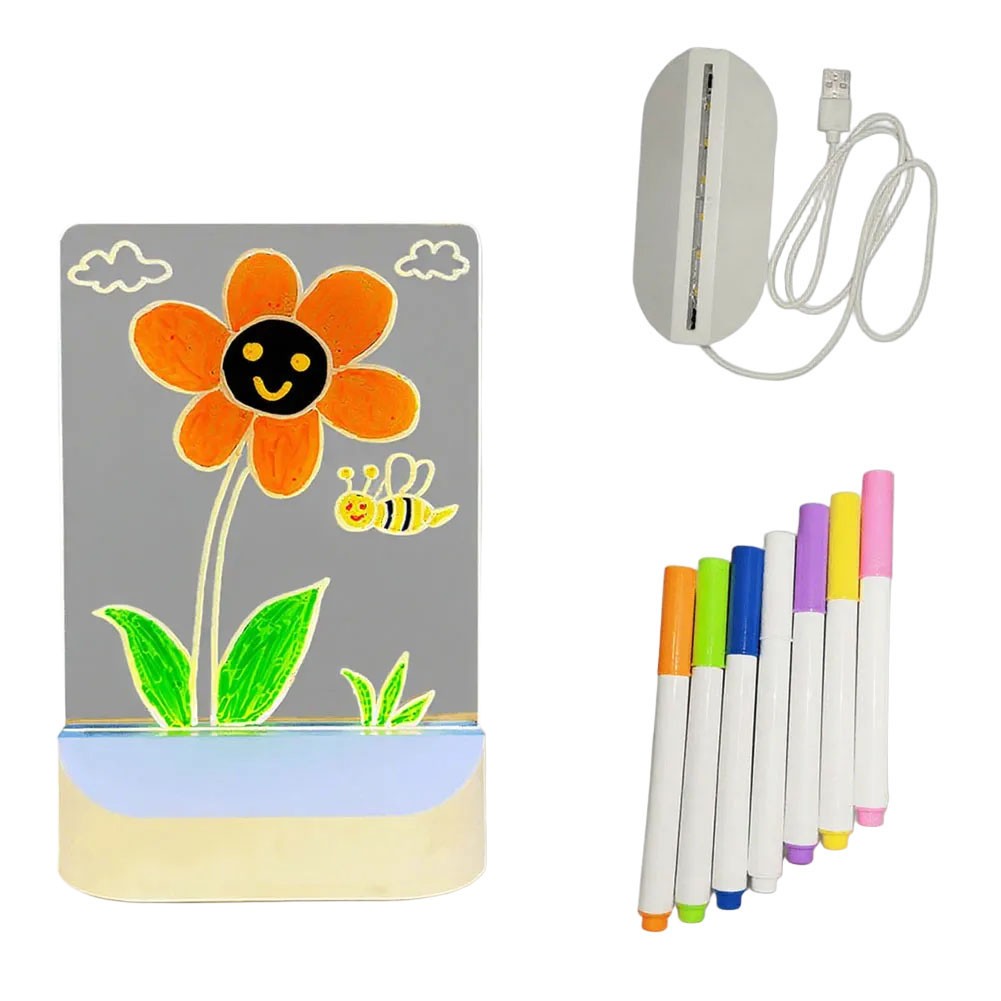 Children Acrylic Drawing Board with USB Powered Warm Light for Artistic Play