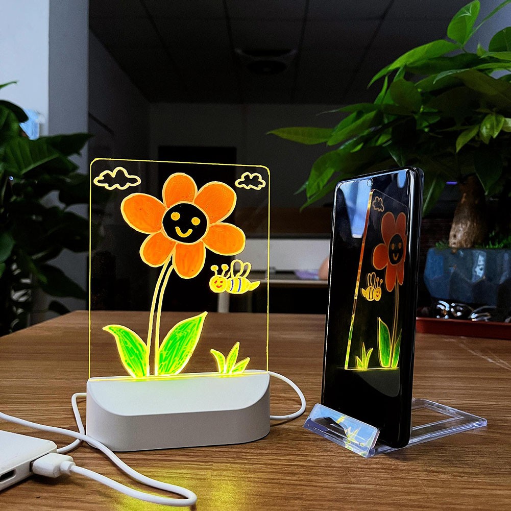 Children Acrylic Drawing Board with USB Powered Warm Light for Artistic Play