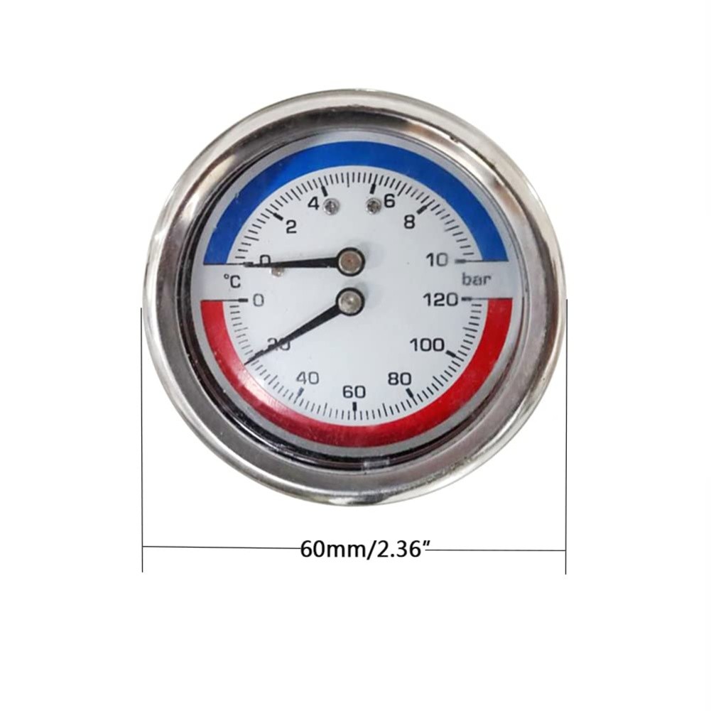 Temperature and Pressure Gauge for Floor Heating Boilers 0 120 Celsius Range - Picture 17 of 24