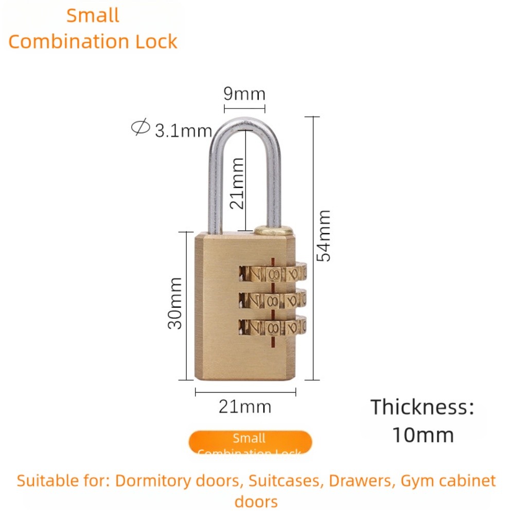 Solid Brass 4 Digit Combination Padlock for Locker Tool Box and Luggage Use